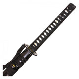 41.5" Katana w/Saya Black 1045 Carbon Steel Blade/Black Cord Wrapped Faux Ray Skin Handle SKU KON17BK