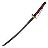 Hand Made Katana w/Saya 1045 Carbon Steel Blade/Black & Red Handle SKU KON43