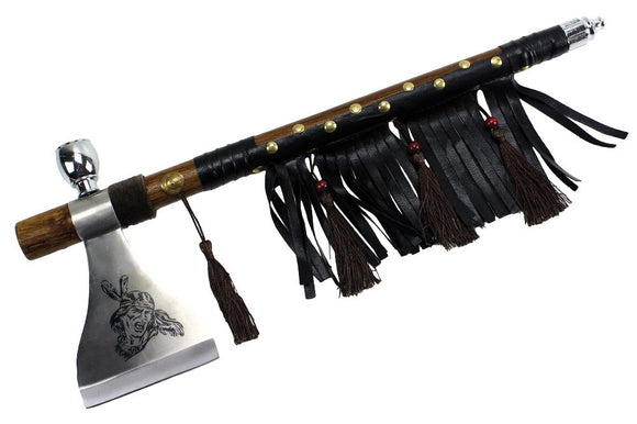 Native American Decretive Axe w/Faux Pipe 19