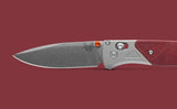 Benchmade Bugout AXIS Lock Knife Stonewash CPM S90V Steel Blade/Gray Aluminum & Redstone Richlite handle SKU 535-09