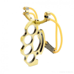 5" Slingshot Brass Knuckle Design Gold SKU M079GD