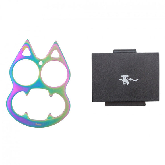 Self Defense Cat Knuckles w/Pouch & Bottle Opener Rainbow SKU M0894-RW