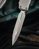 Microtech Ultratech Gen III ZBP OTF D/E Apocalyptic Standard M390MK Steel Blade/Natural Clear Alum. Handle SKU 1122-10APNC