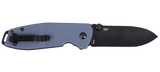 Columbia River Squid XM Button Lock Knife Black Oxide D2 Tool Steel Blade/Gray (Blue) G10 Handle SKU CRKT 2495G