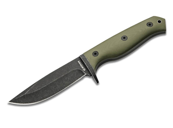 Boker Magnum Bushcraft Drop Point Fixed Blade Knife Green G-10 w/Sheath SKU 02SC339