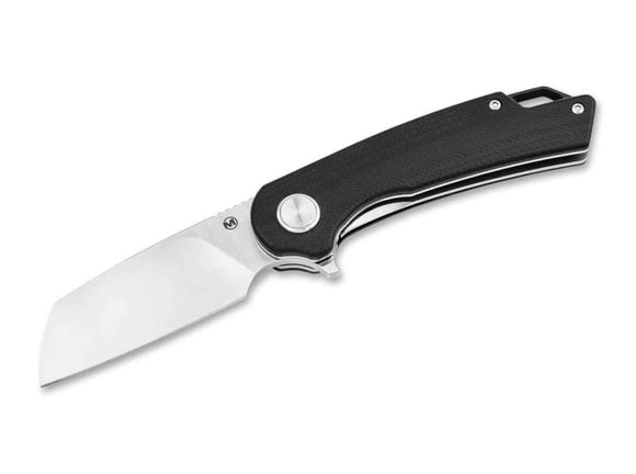 Boker Magnum Cliff Wharn Liner Lock Knife Satin Finish 440B Stainless-Steel Blade/Black G10 Handle SKU 01BM0002