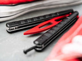 Boker Magnum Relack Training Butterfly Knife Red 420 Stainless-Steel Blade/Black Alum. Handle SKU 01RY325
