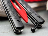 Boker Magnum Relack Training Butterfly Knife Red 420 Stainless-Steel Blade/Black Alum. Handle SKU 01RY325