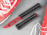 Boker Magnum Relack Training Butterfly Knife Red 420 Stainless-Steel Blade/Black Alum. Handle SKU 01RY325
