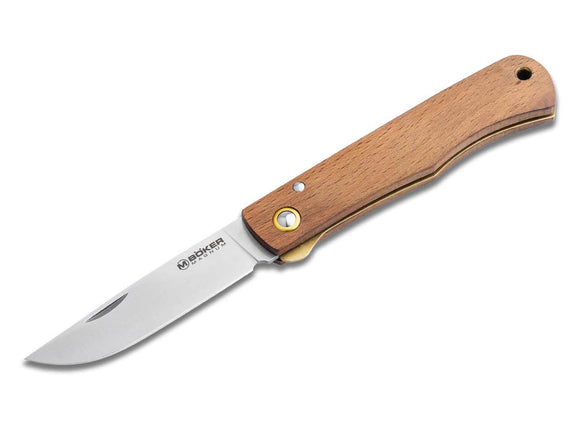 Boker Magnum Rusticus Liner Lock Knife 420 Stainless-Steel Blade/Beech Wood Handle SKU 01RY006