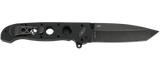 Columbia River Kit Carson Assisted Deadbolt Lock Flipper Knife Black Stonewash D2 Tool Steel Blade/Black Alum. Handle SKU CRKT M16-04DB
