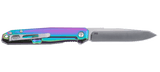 Columbia River Facet Frame Lock Knife 12C27 Satin Blade/Iridescent Stainless-Steel Handle CRKT SKU K230PXP