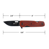 MTech USA Spring Assist Liner Lock Knife Black 3Cr13MoV Stainless-Steel Blade/Brown Wood Handle SKU MT-A2008BB