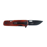 MTech USA Spring Assist Liner Lock Knife Black 3Cr13MoV Stainless-Steel Blade/Brown Wood Handle SKU MT-A2008BB