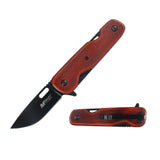 MTech USA Spring Assist Liner Lock Knife Black 3Cr13MoV Stainless-Steel Blade/Brown Wood Handle SKU MT-A2008BB