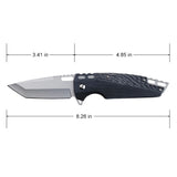 MTech USA Spring Assist Liner Lock Knife Satin Finish 3Cr13MoV Stainless-Steel Blade/Black Aluminum Handle SKU MT-A2009BK
