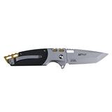 MTech USA Spring Assist Liner Lock Knife Satin Finish 3Cr13MoV Stainless-Steel Blade/Black Aluminum Handle with Stainless-Steel Bolster SKU MT-A2009SB