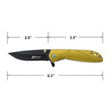 MTech USA Spring Assist Liner Lock Knife Black 3Cr13MoV Stainless-Steel Blade/Gold Aluminum Handle SKU MT-A2017GD