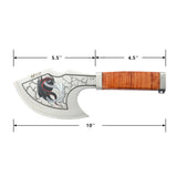 MTech USA Full Tang Axe w/Leather Sheath Dragon Embossed 3Cr13MoV Stainless-Steel Blade/Stacked Leather Handle 10" Overall SKU MT-AXE001D