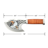 MTech USA Full Tang Axe w/Leather Sheath U.S. Flag/Eagle Embossed 3Cr13MoV Stainless-Steel Blade/Stacked Leather Handle 10" Overall SKU MT-AXE001E