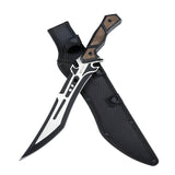 MTech Full Tang Fixed Blade Knife w/Sheath Two-Tone 3Cr13MoV Stainless-Steel Blade/Wood Handle 14.75" Overall SKU MT-FIX003BK