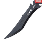 MTech USA Full Tang Fixed Blade Knife w/Sheath Black 3Cr13MoV Stainless-Steel Blade/Tan with Red Micarta Handle 14.75" Overall SKU MT-FIX003BN