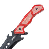 MTech USA Full Tang Fixed Blade Knife w/Sheath Black 3Cr13MoV Stainless-Steel Blade/Tan with Red Micarta Handle 14.75" Overall SKU MT-FIX003BN