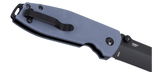 Columbia River Squid XM Button Lock Knife Black Oxide D2 Tool Steel Blade/Gray (Blue) G10 Handle SKU CRKT 2495G