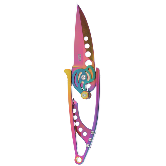 Columbia River Ed Van Hoy Snap Lock Folding Knife 420J2 Iridescent Blade/Iridescent Stainless-Steel Handle CRKT SKU 5102P