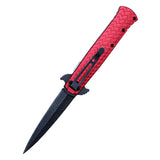 Spring Assist Folding Knife Black Stainless-Steel Blade with Etching/Black Dragon over Red Handle SKU PF18RD