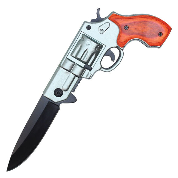 Spring Assist Revolver Gun Knife 8