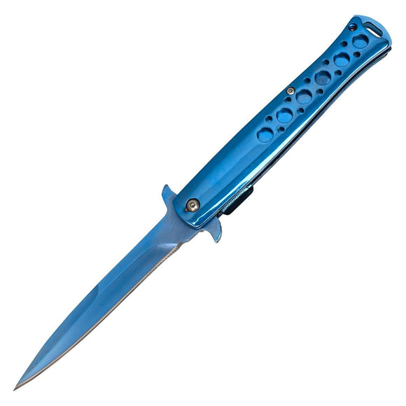 Spring Assist Stiletto Pocketknife Blue/Blue SKU PF29BL
