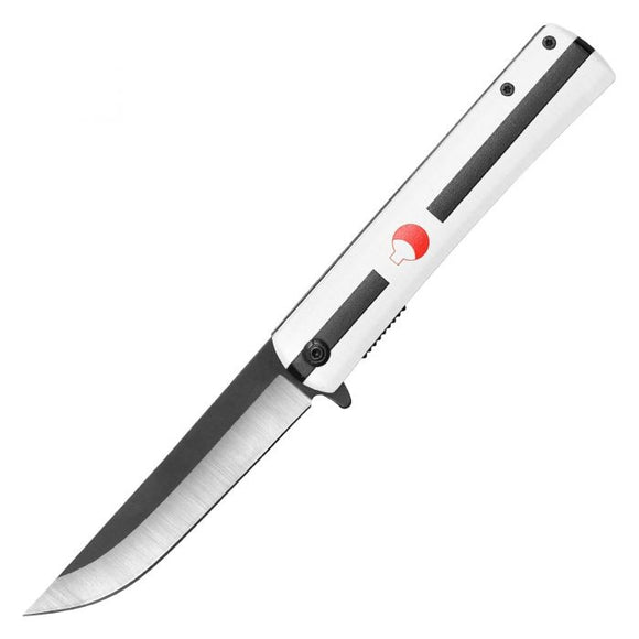 Silver Anime Assist Open Pocketknife Two Tone Blade SKU PF47CH