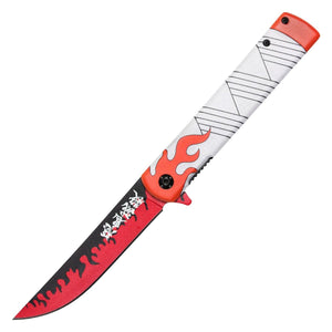 Spring Assist Anime Replica Knife Flame White/Red SKU PF52D