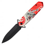 BD-1 Droid Assist Open Knife 8" Overall Black Steel Blade/Droid Graphic Handle SKU PF63D
