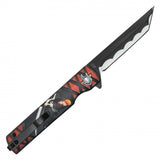 Ichigo Kurosaki Spring Assist Folding Knife Black Stainless-Steel Blade/Black & Red Printed Handle SKU PF72B
