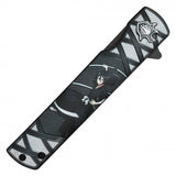 Rukia Kuchiki Spring Assist Folding Knife Black Stainless-Steel Blade/Black & Gray Printed Handle SKU PF72D