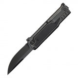 Gravity Knife w/Sheath and Safety Lock Black 5CR15 Steel Blade/Black Aluminum Handle SKU PF89BK2
