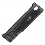 Gravity Knife w/Sheath and Safety Lock Black 5CR15 Steel Blade/Black Aluminum Handle SKU PF89BK2