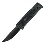 Gravity Knife w/Sheath and Safety Lock Black 5CR15 Steel Blade/Black Aluminum Handle SKU PF89BK2