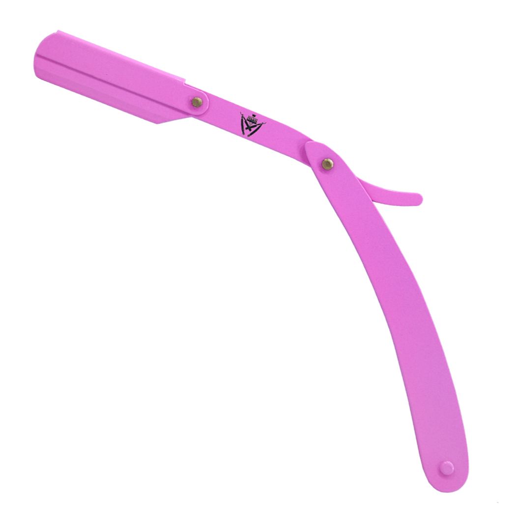 Professional Salon Straight Razor Pink comes with 10 Double Edge Razor ...