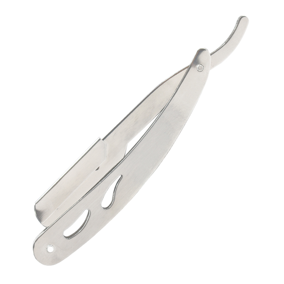 Professional Salon Straight Razor Silver comes with 10 Double Edge Razor Blades SKU 12302