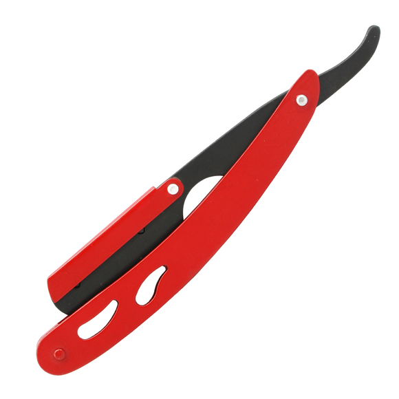 Professional Salon Straight Razor Red & Black comes with 10 Double Edge Razor Blades SKU 12303