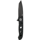 Columbia River Kit Carson Assisted Deadbolt Lock Flipper Knife Black Stonewash D2 Tool Steel Blade/Black Alum. Handle SKU CRKT M16-04DB