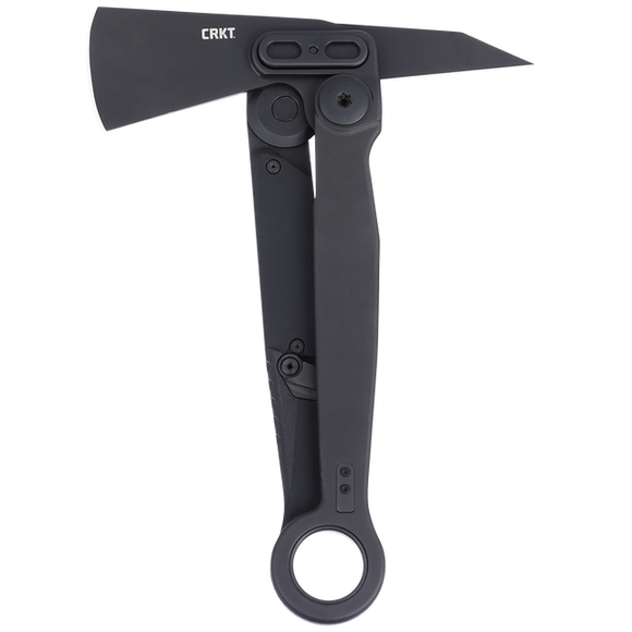 Columbia River Kinematic Provoke X Morphing Axe SUJ2 Ti Nitride Blade/Black Stainless-Steel Handles with GRN Overlays CRKT SKU 4141KX
