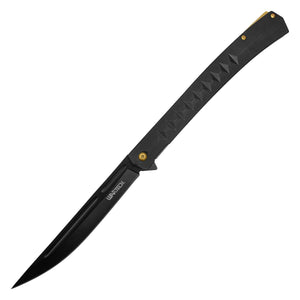 Wartech Spring Assist Knife 13" Overall Black Slim Design SKU PWT400BK