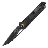 Wartech Black Spring Assist Pocketknife Black 3CR13 SS/Black Handle SKU PWT404BK