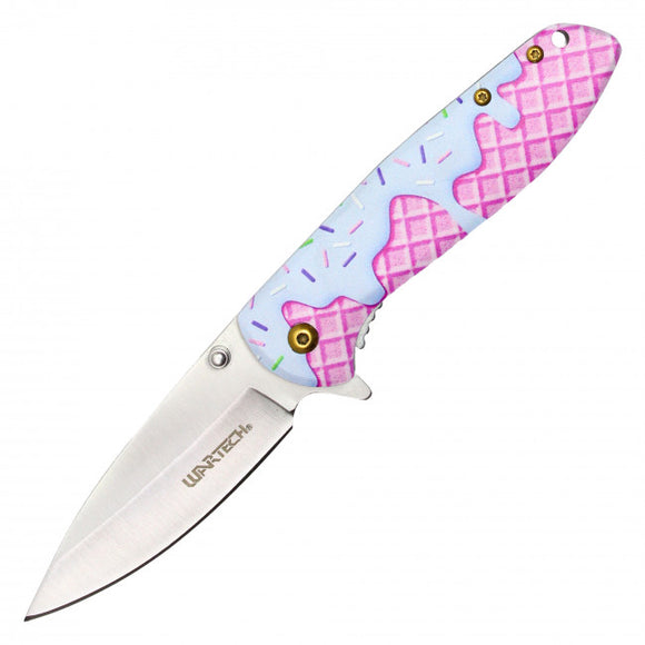 Wartech Assist Open Pocketknife 3CR13 SS/Sweet Treats Handle SKU PWT456C