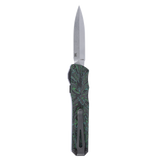 Columbia River Twist Tighe Compact Auto OTF Knife Stonewash MagnaCut Stainless Steel Blade/Green & Black Carbon Fiber Handle SKU CRKT A1100
