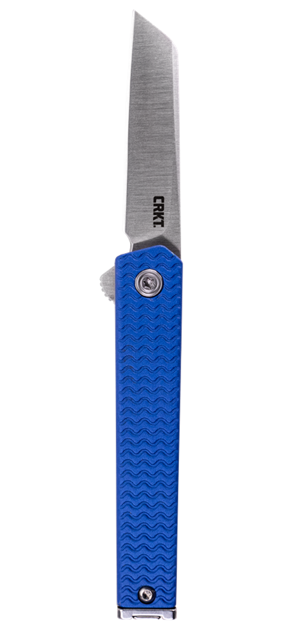 Columbia River Richard Rogers CEO Microflipper Knife Sandvik 12C27 Stainless Steel Blade/Blue Alum. Handle with SS Liners SKU CRKT 7083